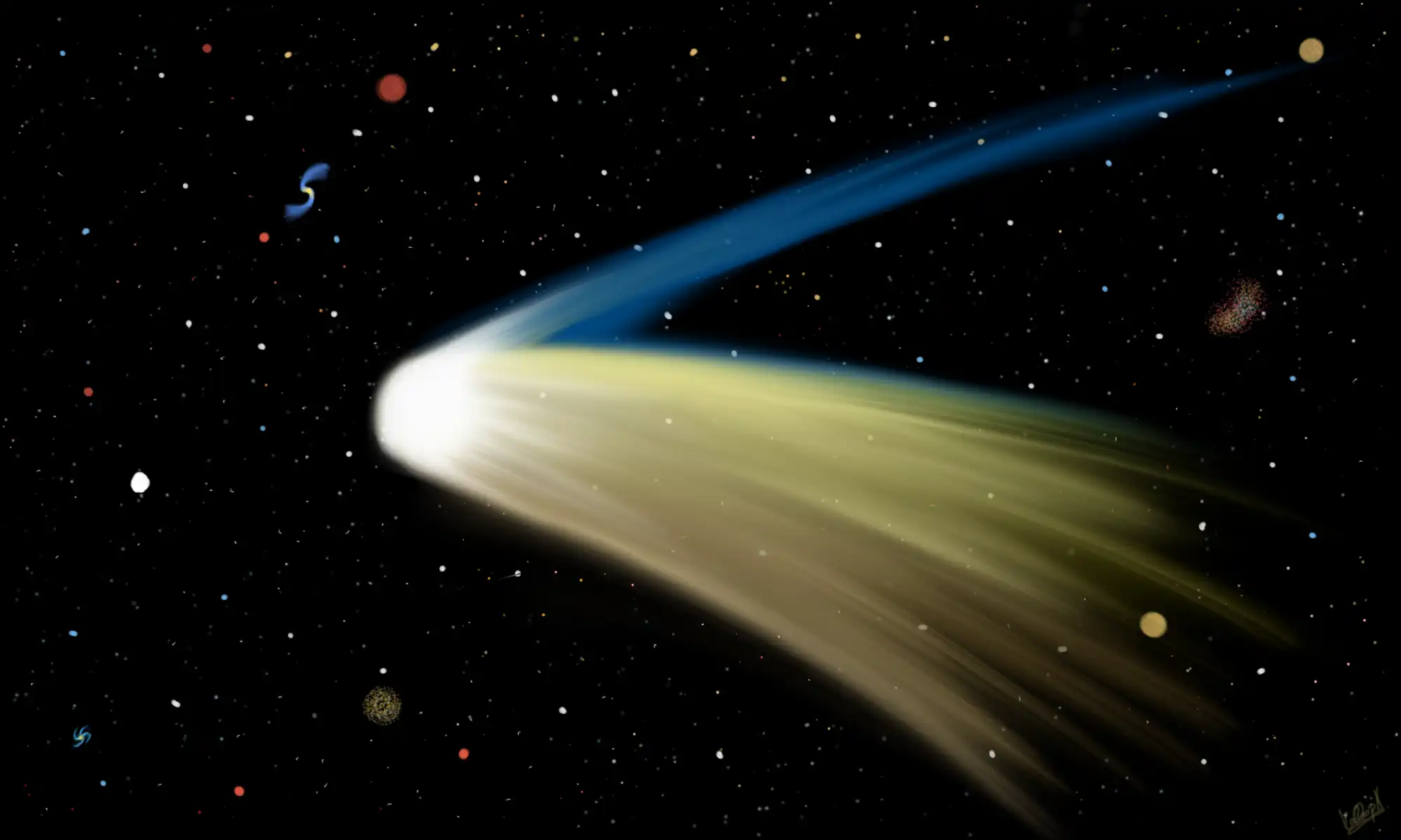 Drawing of a comet