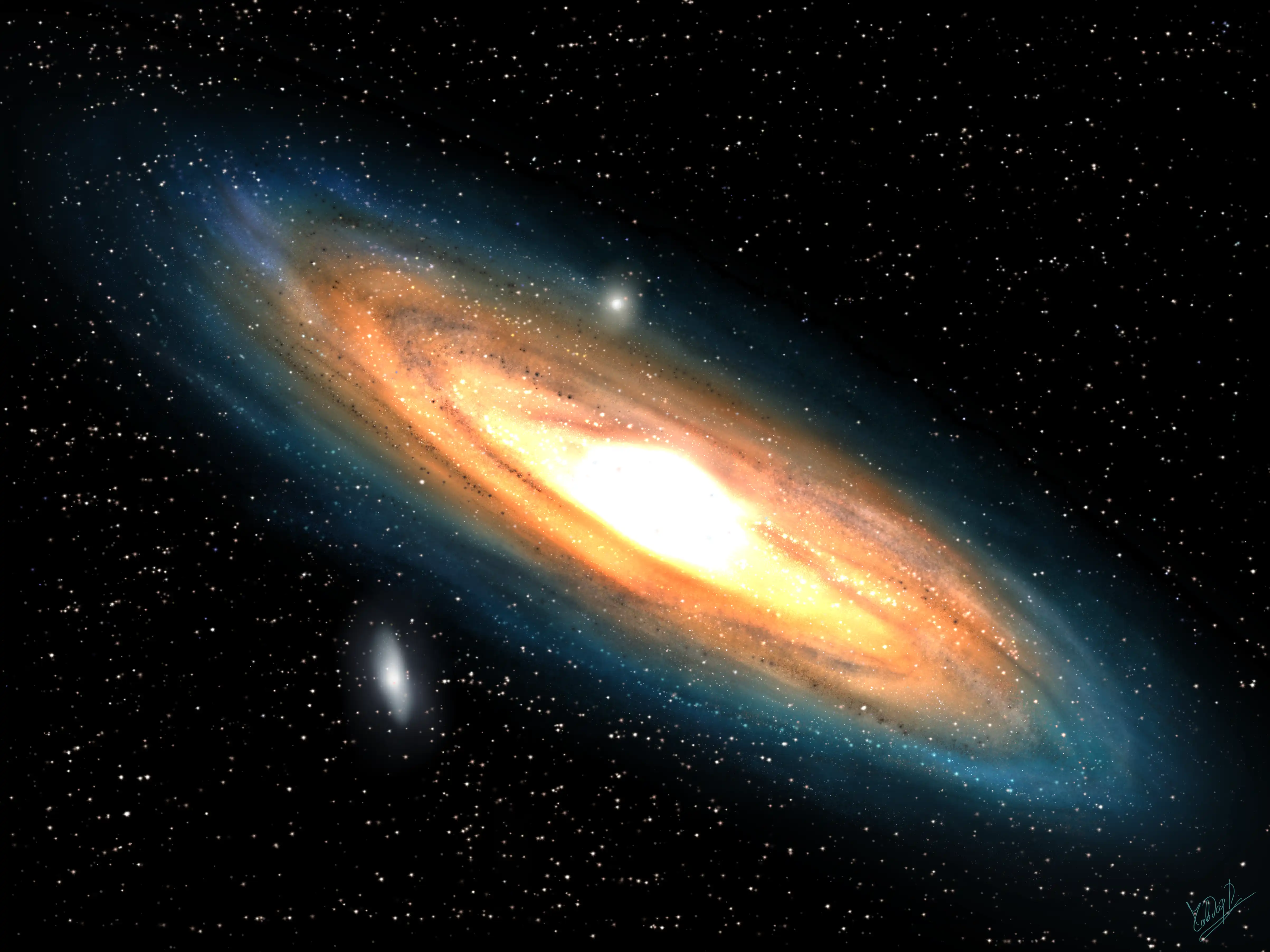 Drawing of M31 - Andromeda Galaxy