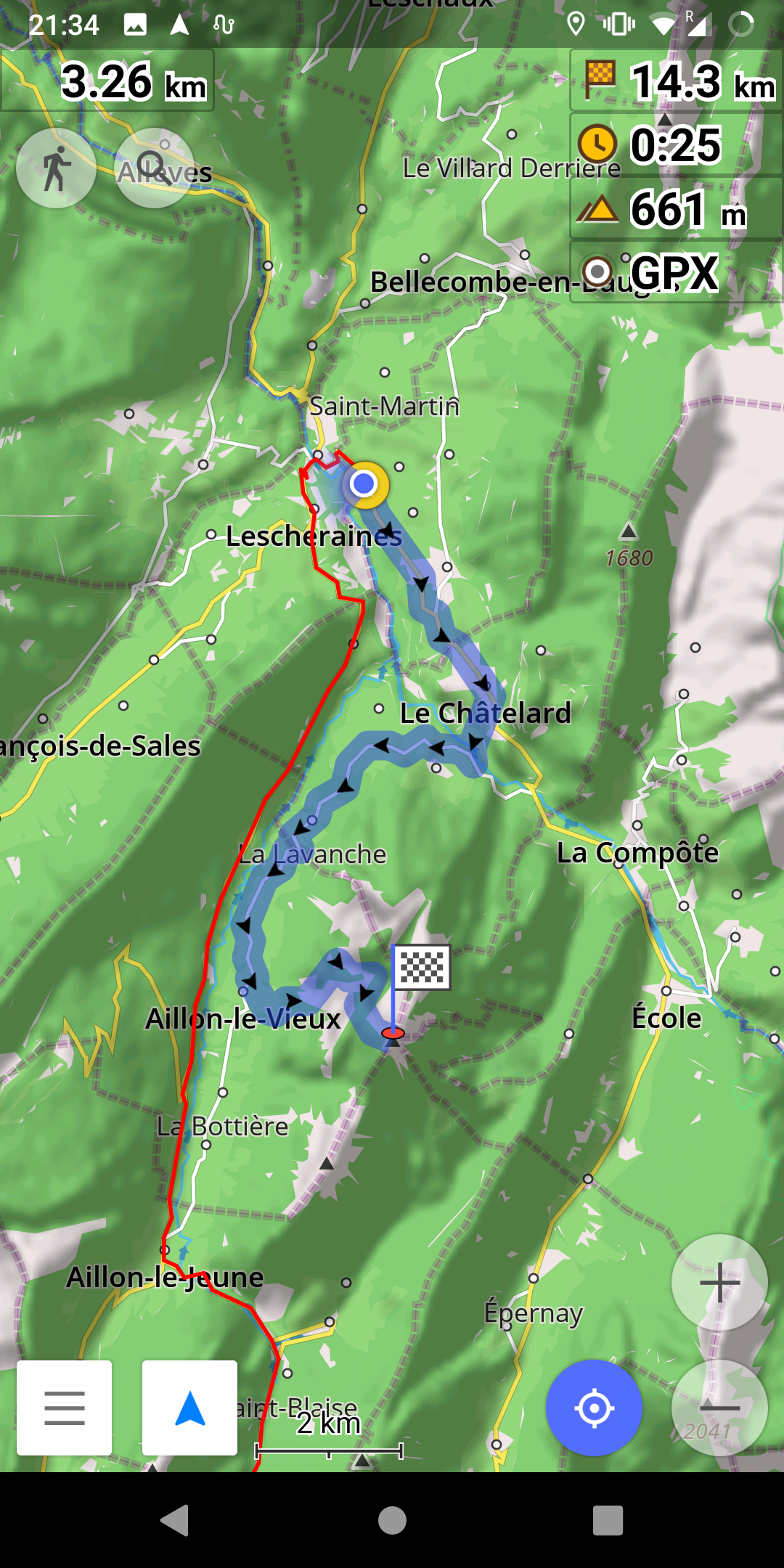 The path to Mont Colombier. The start is just near the Aillon-le-Vieux village.